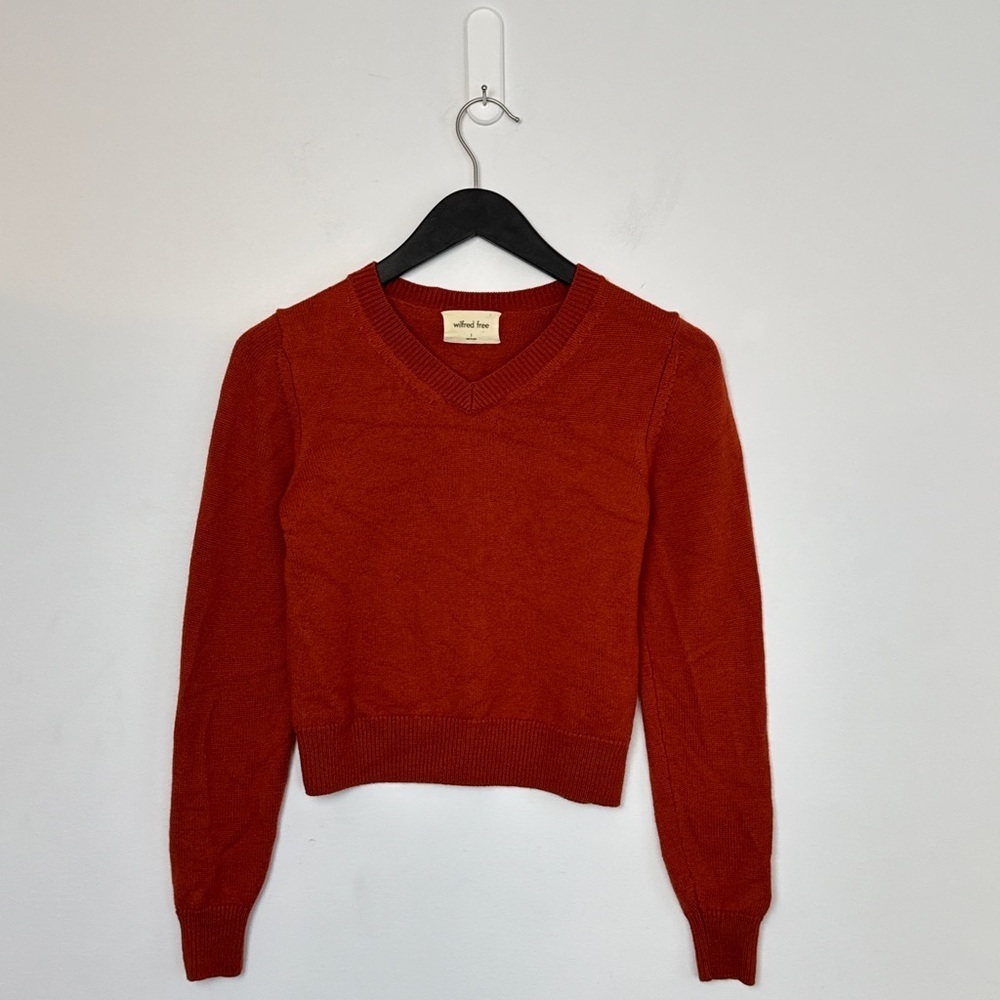 WILFRED FREE (Aritzia) Palomino Sweater, Merino Wool. Copper Red. Small fits XS - Picture 9 of 10